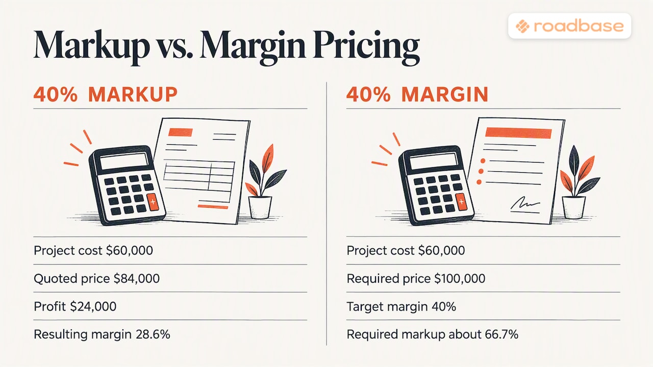Markup and margin pricing calculation comparison