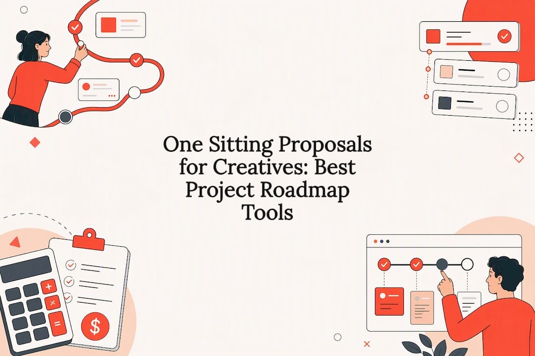 Creative project roadmap title card illustration