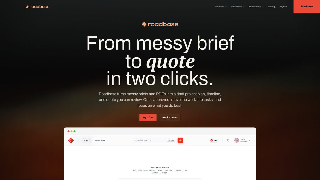 Roadbase brief-to-plan-and-quote workspace