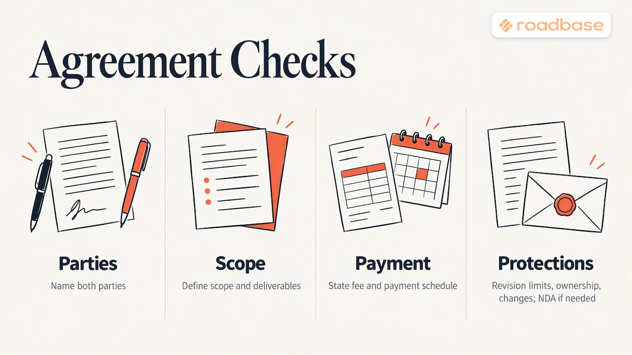 Key terms to confirm in a client agreement