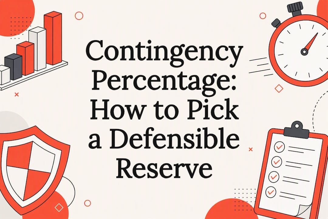 Decorative title card illustration for project contingency article