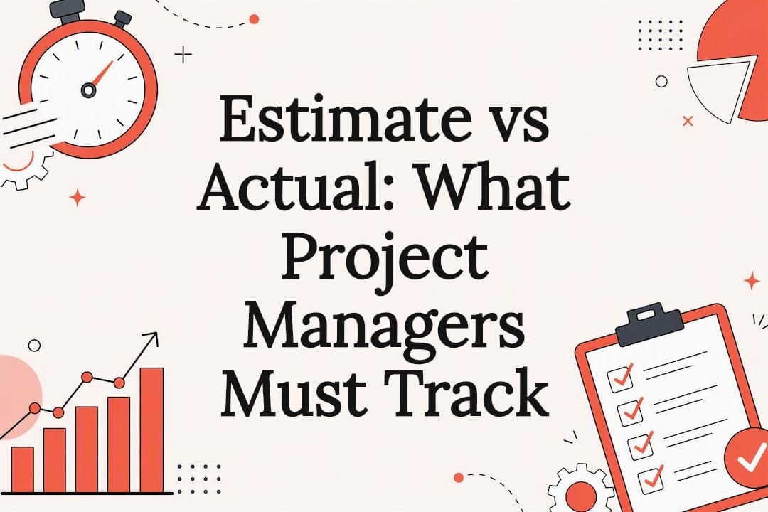 Decorative title card illustrating project management themes
