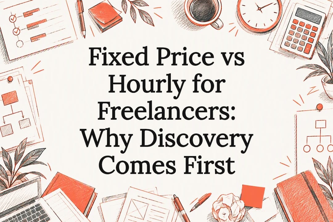 Sketch-framed title card for freelance pricing