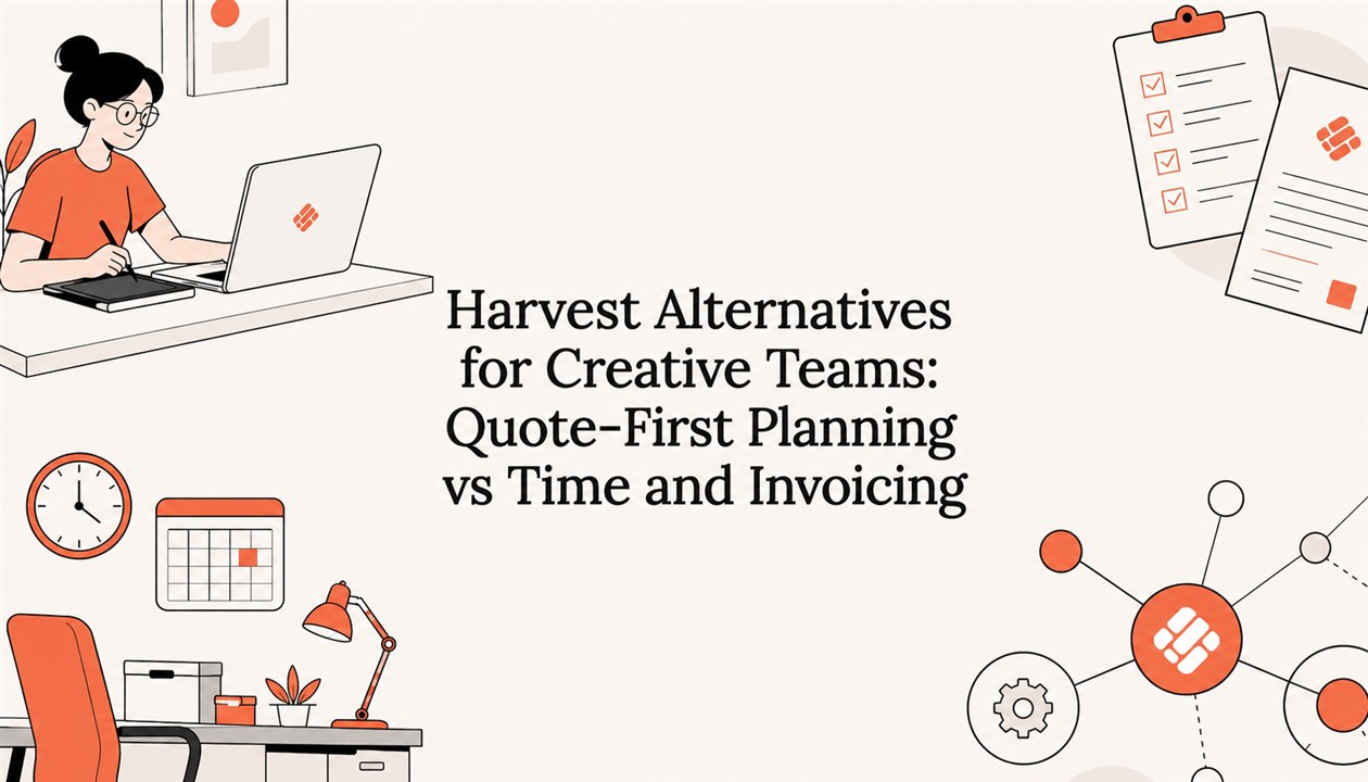 Creative freelancer and agency icons for a Harvest alternatives guide
