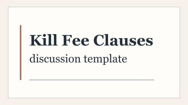 Decorative kill fee contract title card