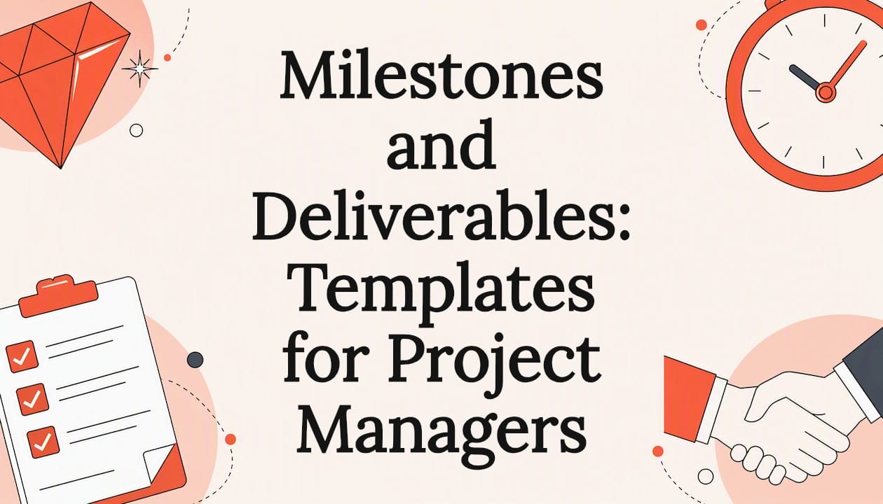 Decorative title card illustration for project milestones and deliverables