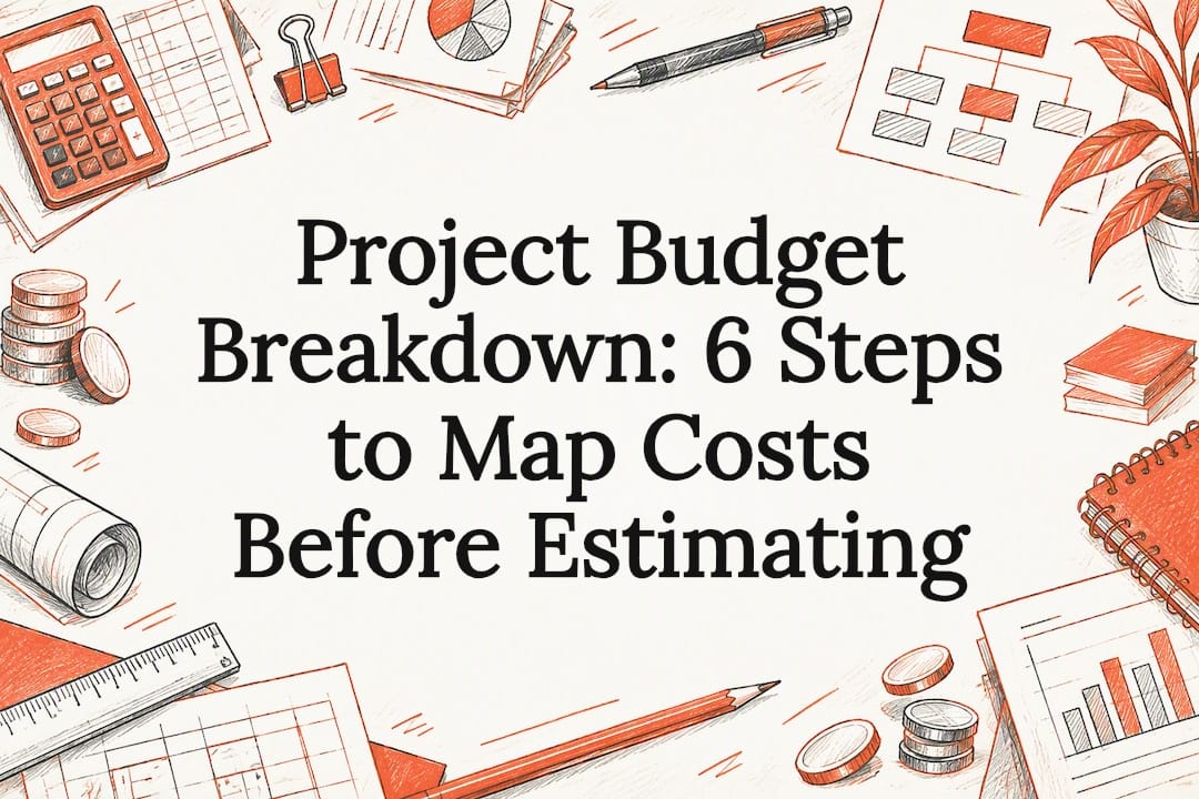 Hand-drawn project budget title card