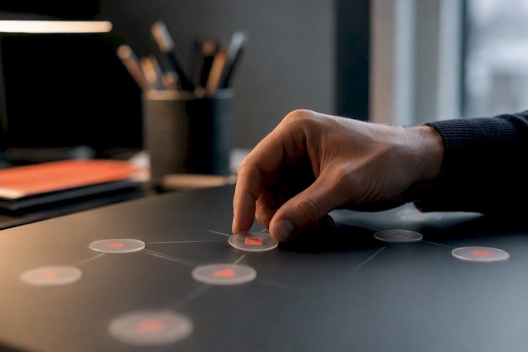 Hand holding translucent digital task token
