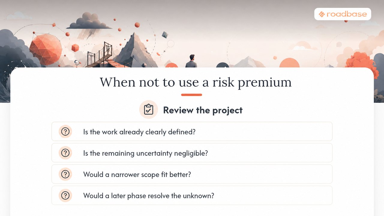 When should you not use a risk premium? - overview diagram