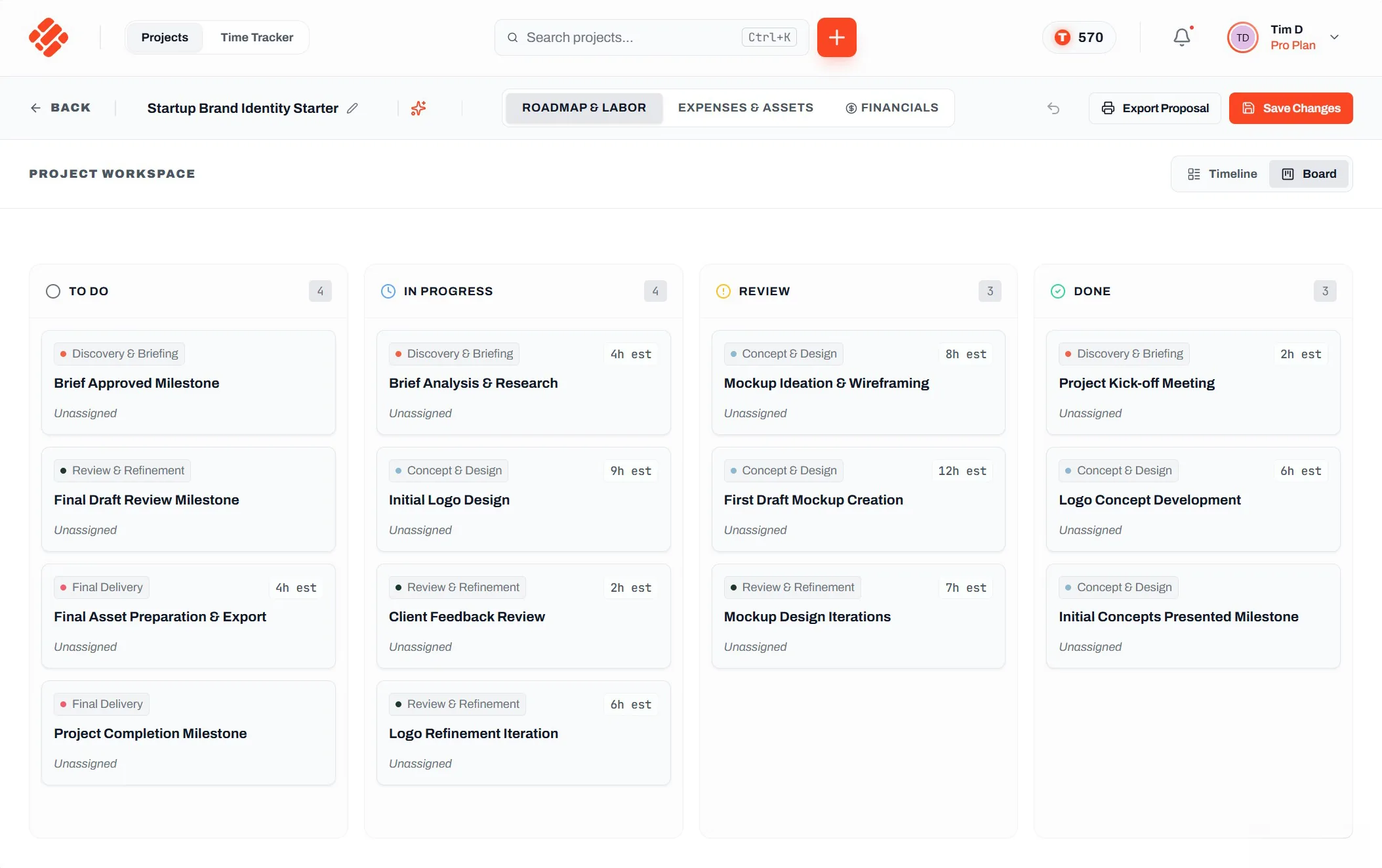 Roadbase agile Kanban Board